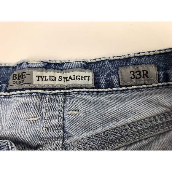 BKE Tyler Straight Medium Wash Jeans Men’s Size 33R X 31 Distressed - Picture 9 of 11